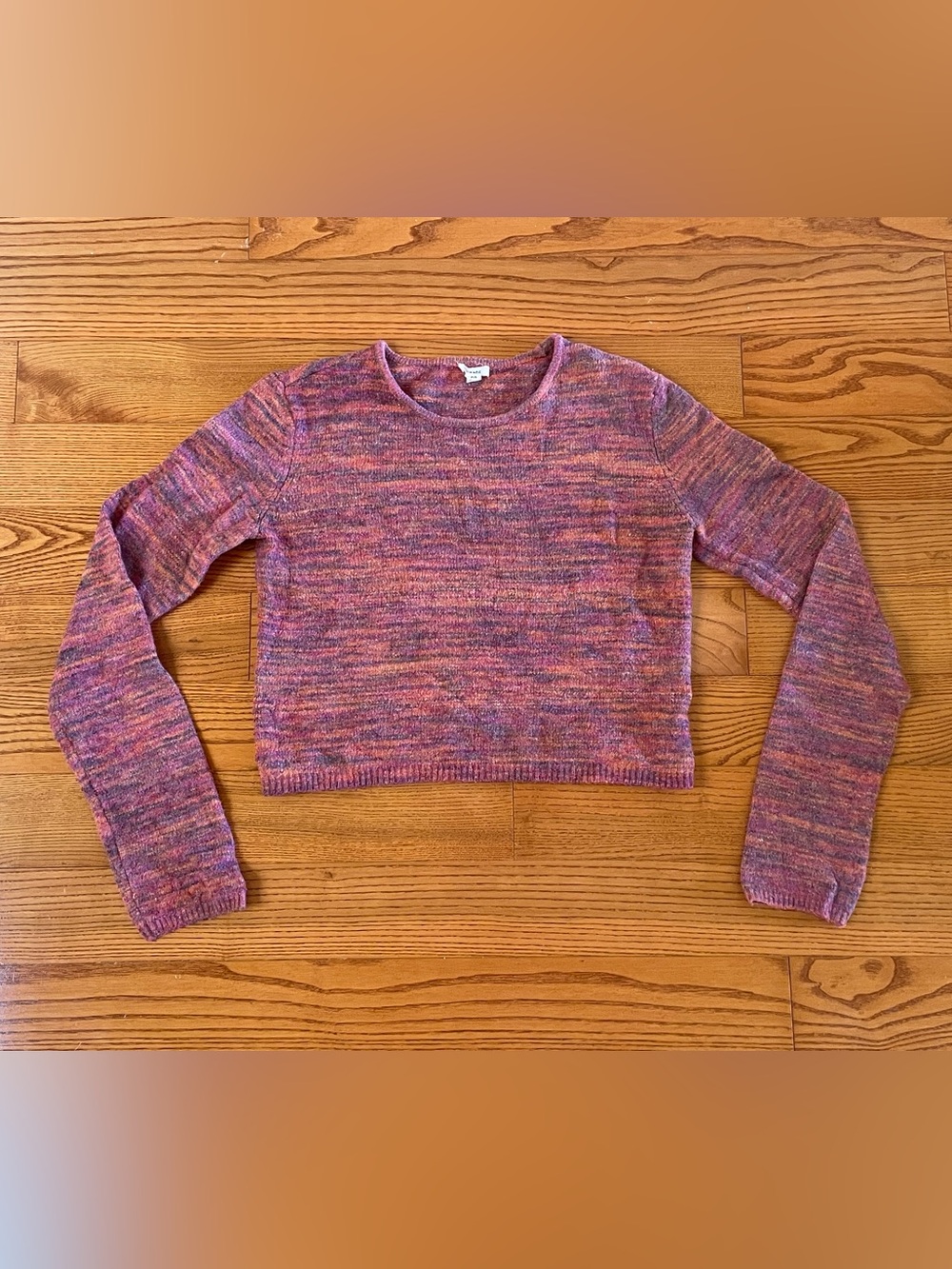 Garage Multicolor Pink Heathered Cropped Women's Sweater